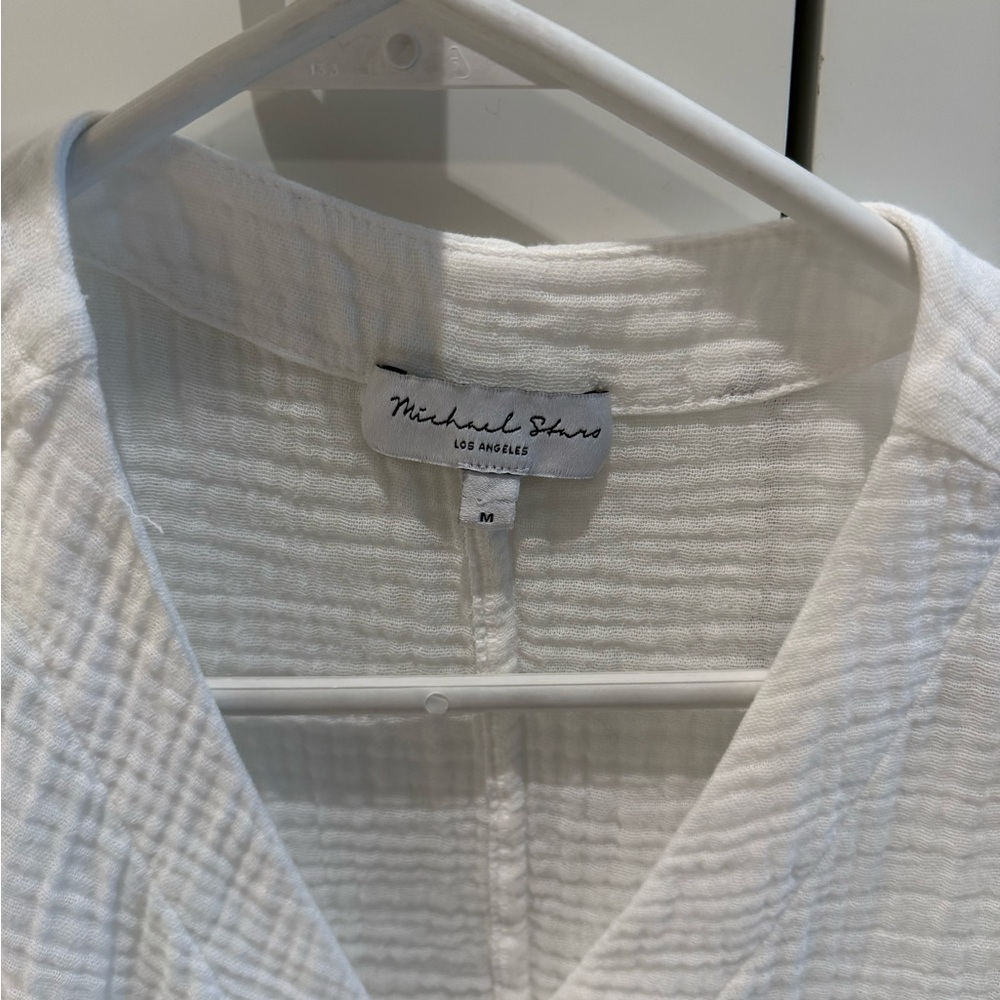 Michael Stars Evie Faux Wrap Top- White - Picture 2 of 7